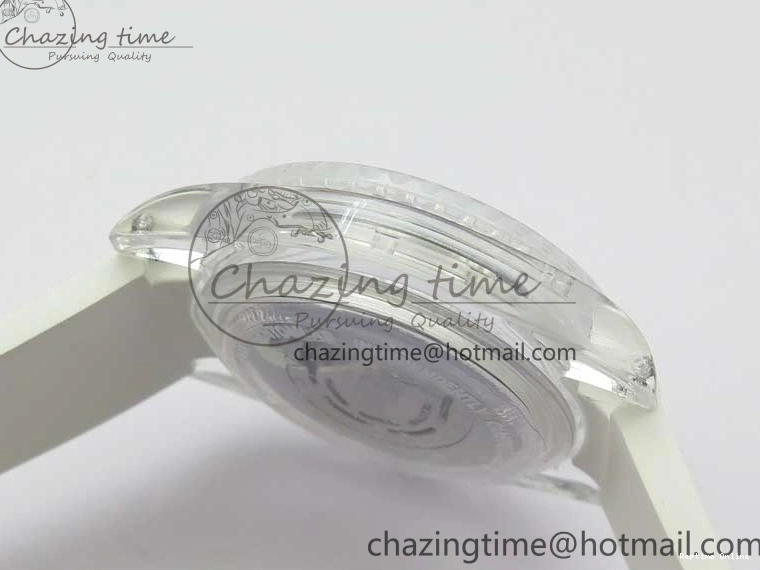 0128 Submariner Phantomlab Transparent KZF Best Edition Blue Fruit Dial on White Rubber Strap VR Classic 2563